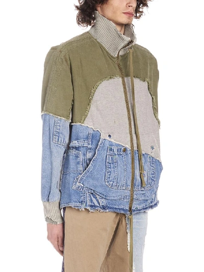 Shop Greg Lauren Patchwork Distressed Jacket In Multi