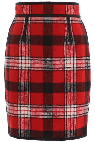 Shop Dsquared2 Check Mini Skirt In Red