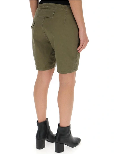 Shop Saint Laurent Embroidered Cargo Shorts In Green