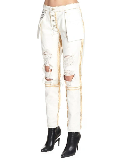 Shop Ben Taverniti Unravel Project Unravel Project Reverse Distressed Jeans In White