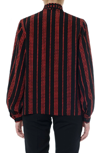 Shop Saint Laurent Stars And Stripes Patterned Blouse In Multi