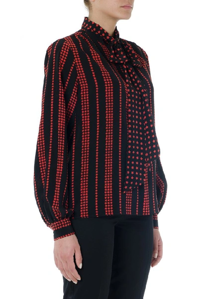 Shop Saint Laurent Stars And Stripes Patterned Blouse In Multi