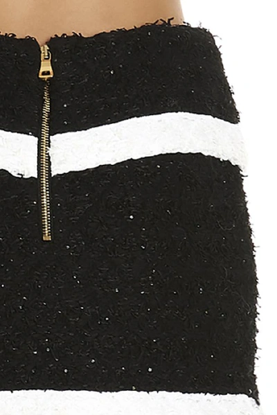 Shop Balmain Asymmetric Sequin Detail Mini Skirt In Multi
