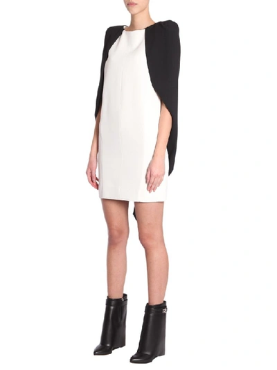 Shop Givenchy Mini Cape Dress In Ivory