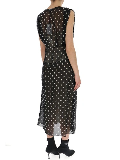 Shop Theory Polka Dot Sheer Midi Dress In Black
