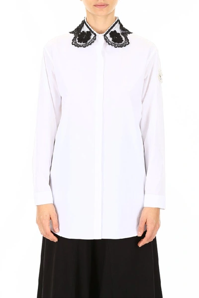 Shop Moncler Genius Moncler X Simone Rocha Lace Collar Shirt In White