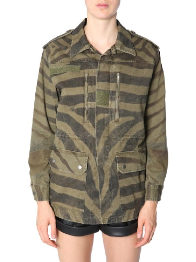 Shop Saint Laurent Military Parka In Green