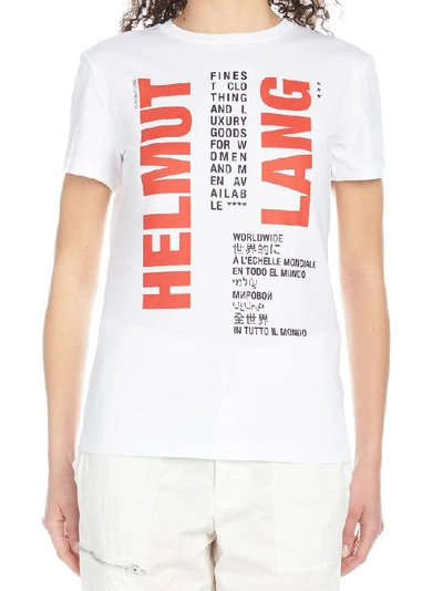 Shop Helmut Lang Logo Print T In White