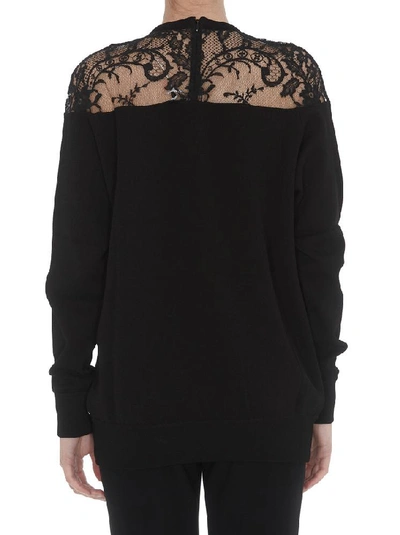 Shop Givenchy Lace Panelled Sweater In Black