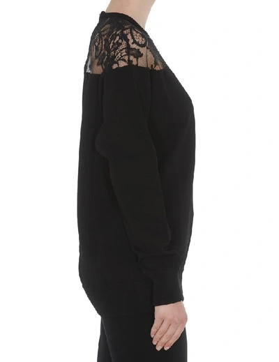 Shop Givenchy Lace Panelled Sweater In Black