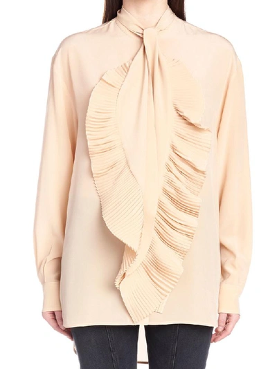 Shop Givenchy Ruffled Blouse In Beige