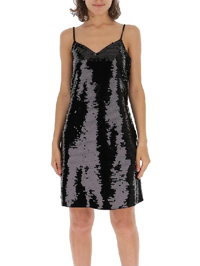 Shop Michael Michael Kors Sequinned Slip Dress In Black