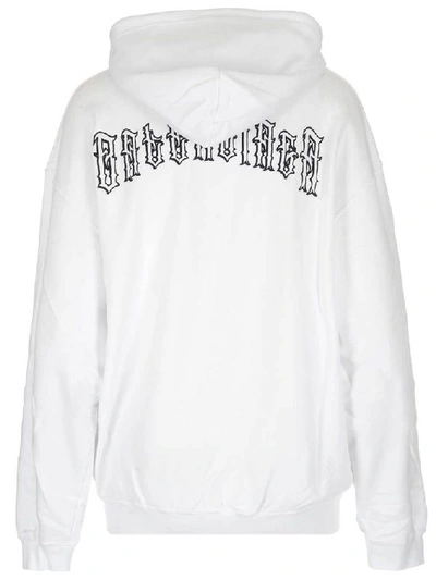 Balenciaga Tattoo Embroidered Hoodie In White | ModeSens