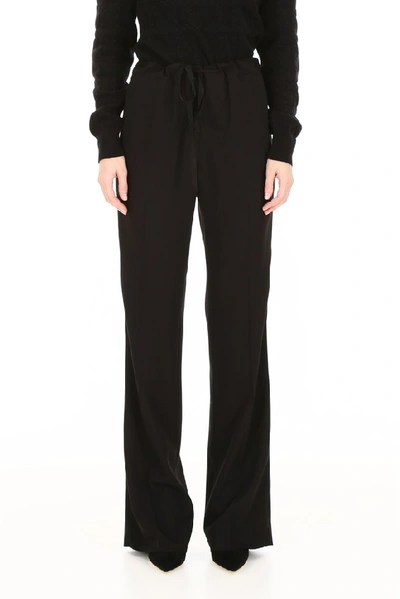 Shop Bottega Veneta Drawstring Trousers In Black