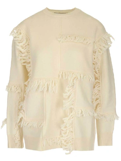 Shop Stella Mccartney Fringe Detail Sweater In White