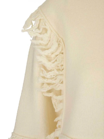 Shop Stella Mccartney Fringe Detail Sweater In White