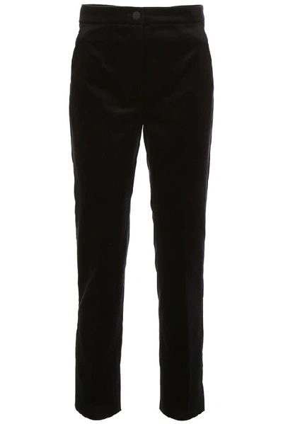 Shop Dolce & Gabbana High Rise Straight Fit Trousers In Black