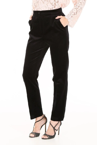 Shop Dolce & Gabbana High Rise Straight Fit Trousers In Black