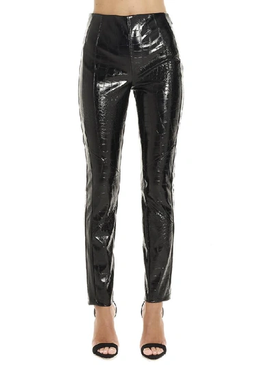 Shop Pinko High Waisted Embossed Pants In Black