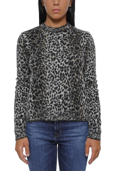 Shop Saint Laurent Leopard Print Sweater In Multi