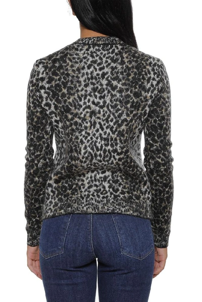 Shop Saint Laurent Leopard Print Sweater In Multi