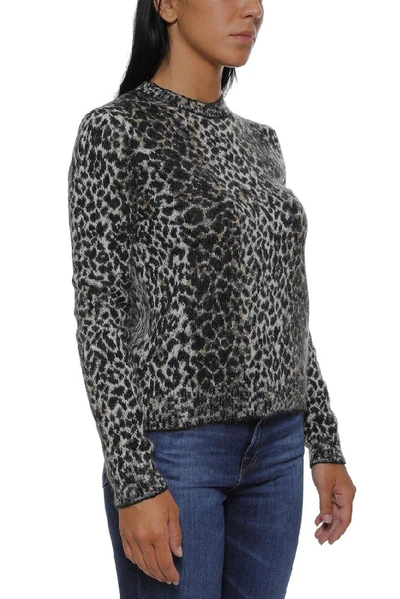 Shop Saint Laurent Leopard Print Sweater In Multi