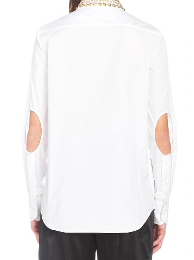 Shop Prada Studded Collar Shirt In White