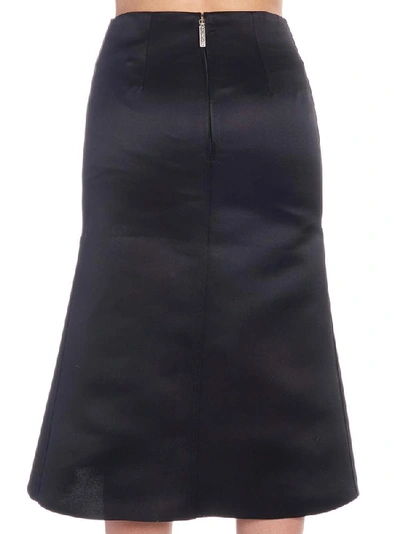 Shop Balenciaga Ruffled Midi Skirt In Black