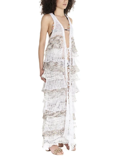 Shop Missoni Crochet Flounce Caftan In Multi