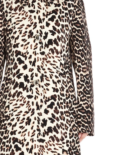 Shop Prada Leopard Print Single Breasted Trench Coat In Multi