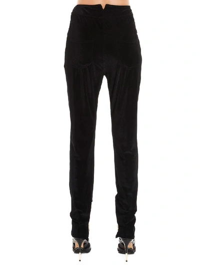 Shop Balmain Button Detail High Waist Trousers In Black
