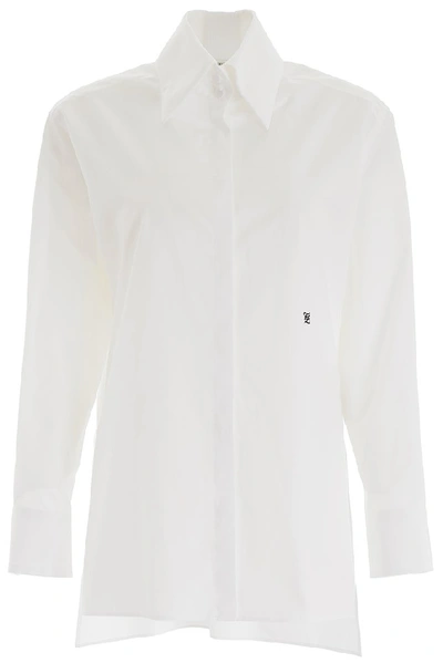 Shop Fendi Ff Karligraphy Embroidered Shirt In White