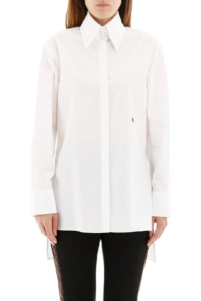 Shop Fendi Ff Karligraphy Embroidered Shirt In White