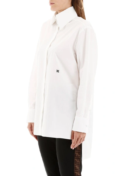 Shop Fendi Ff Karligraphy Embroidered Shirt In White