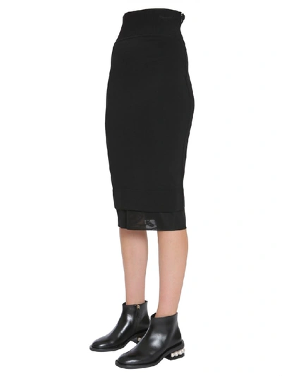 Shop Givenchy Layered Midi Skirt In Black