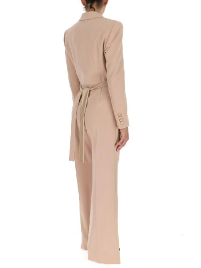 Shop Max Mara Tuxedo Jumpsuit In Beige