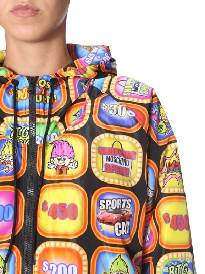 Shop Moschino Graphic Print Bomber Jacket In Multi