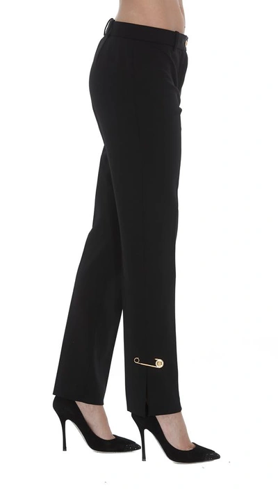 Shop Versace Pins Tailored Trousers In Black