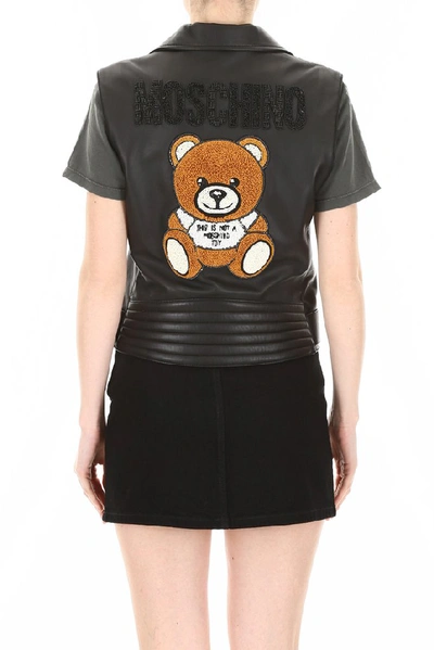 Shop Moschino Teddy Logo Vest In Black