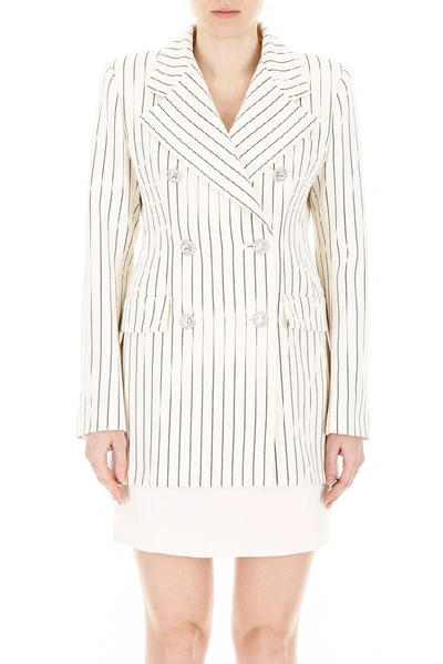 Shop Alessandra Rich Pinstripe Doulbe In Multi