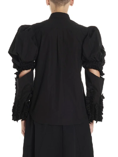 Comme Des Garçons Black Ruffled Sleeve Shirt | ModeSens