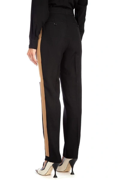 Shop Burberry Side Stripe Pants In Black