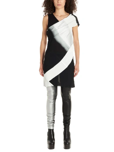 Shop Rick Owens Diagonal Panelled Mini Dress In Multi