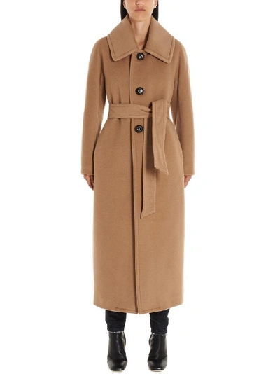 Shop Dsquared2 Belted Single Breasted Trench Coat In Beige