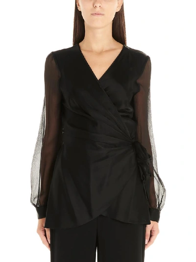 Shop Diane Von Furstenberg Klee Wrap Blouse In Black