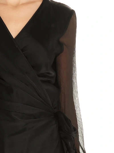 Shop Diane Von Furstenberg Klee Wrap Blouse In Black