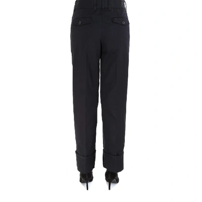 Shop Prada Oxford Bags Trousers In Black