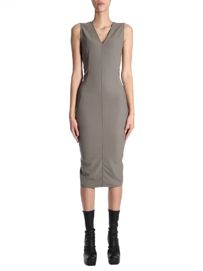 Shop Rick Owens Sleeveless Fitted Dress In Grey