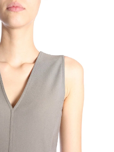 Shop Rick Owens Sleeveless Fitted Dress In Grey