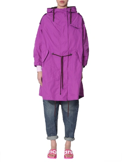 Shop Isabel Marant Étoile Hooded Long Coat In Purple